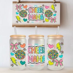 Cheer mama handmade glass can cup